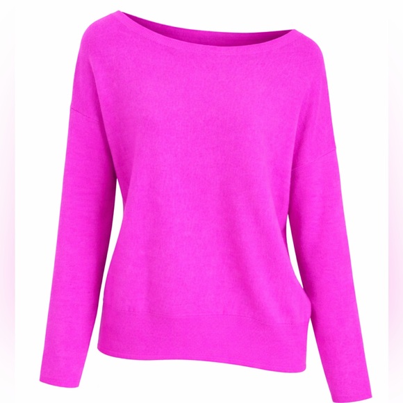 Express Sweaters - Express Fuchsia Drop-Shoulder Sweater NWT | Soft Knit Boatneck Top S